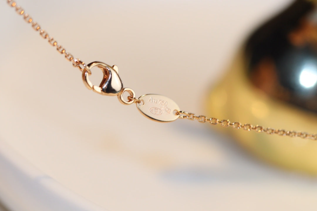 [Violet JW]JEUX MALACHITE 1 DIAMOND PINK GOLD NECKLACE