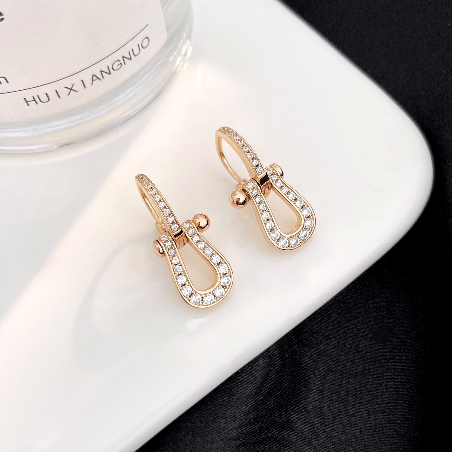 [Violet JW]FORCE 10 FULL DIAMOND DROP EARRINGS MEDIUM MODEL