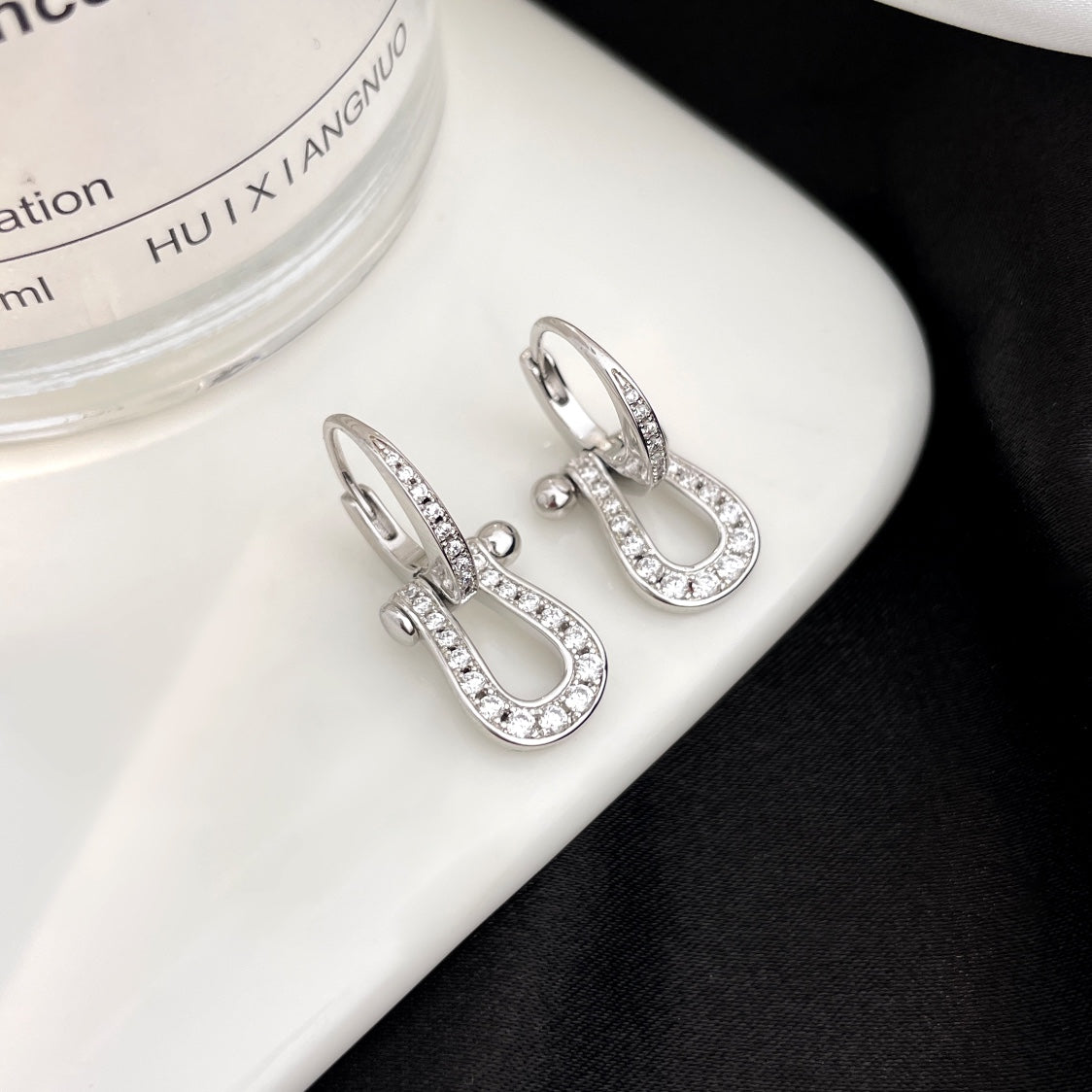 [Violet JW]FORCE 10 FULL DIAMOND DROP EARRINGS MEDIUM MODEL