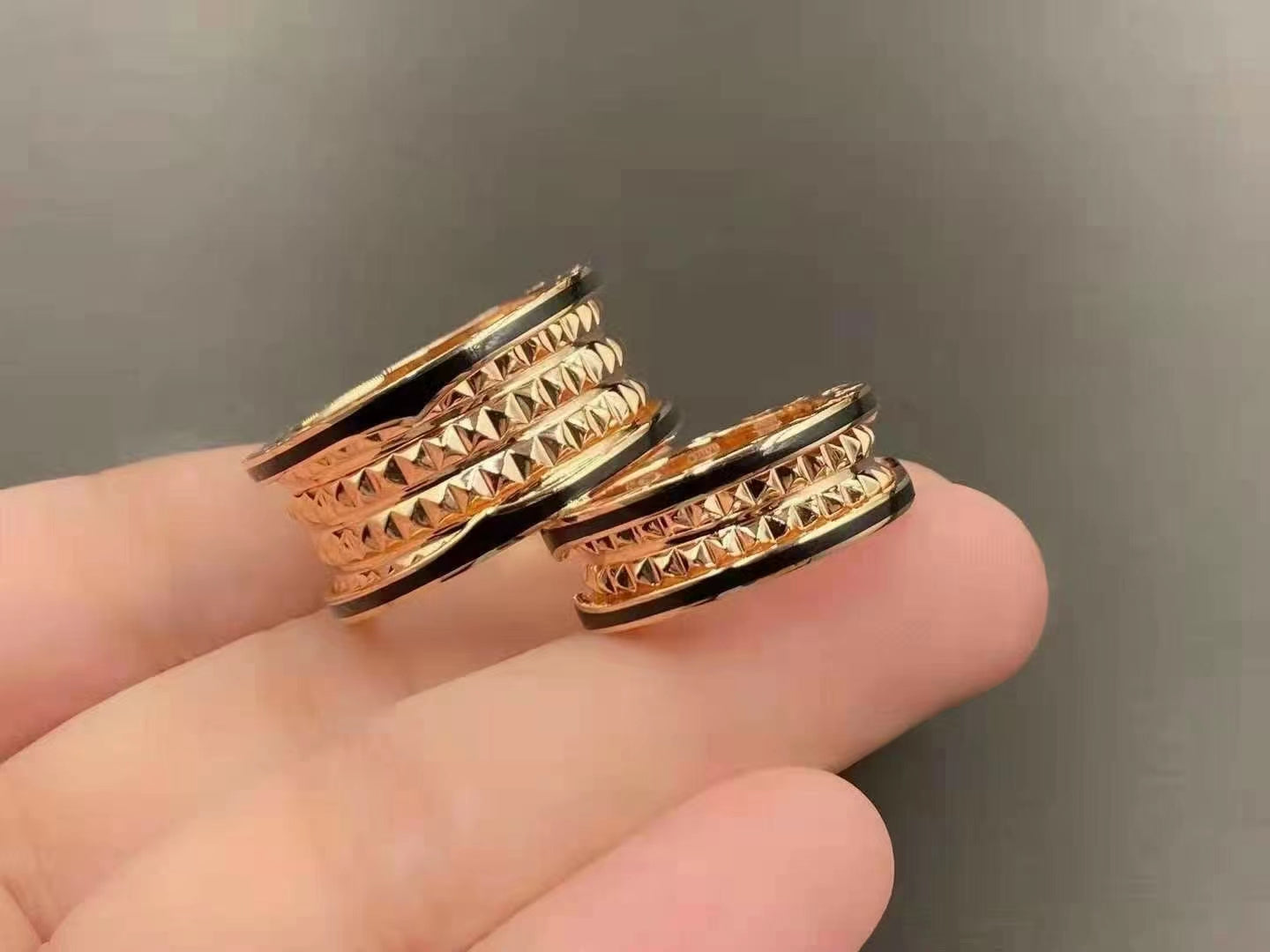 [Violet JW]ZERO 1 ROCK BLACK CERAMIC PINK GOLD LARGE MODEL