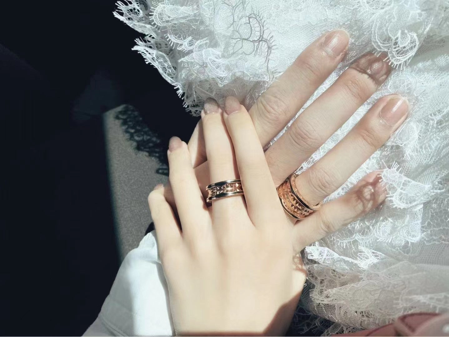 [Violet JW]ZERO 1 ROCK BLACK CERAMIC PINK GOLD LARGE MODEL