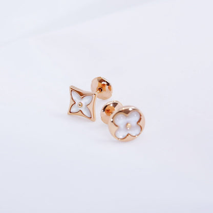 [Violet JW]STAR AND SUN PINK GOLD MOP STUD EARRINGS