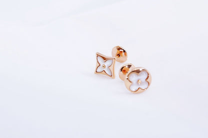 [Violet JW]STAR AND SUN PINK GOLD MOP STUD EARRINGS
