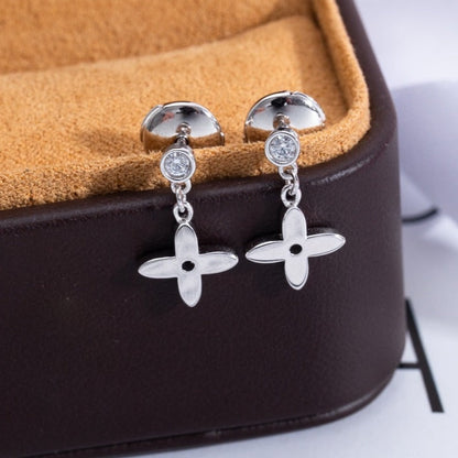[Violet JW]VIDYLLE SILVER DIAMOND MINI DROP EARRINGS