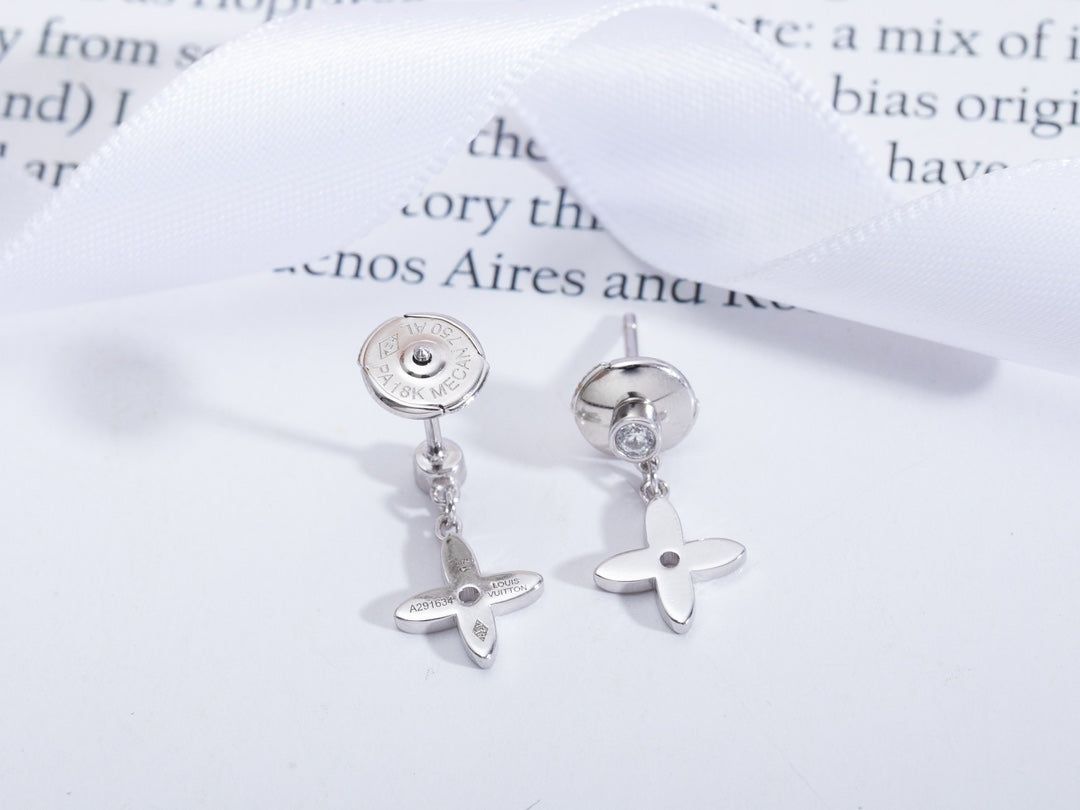 [Violet JW]VIDYLLE SILVER DIAMOND MINI DROP EARRINGS