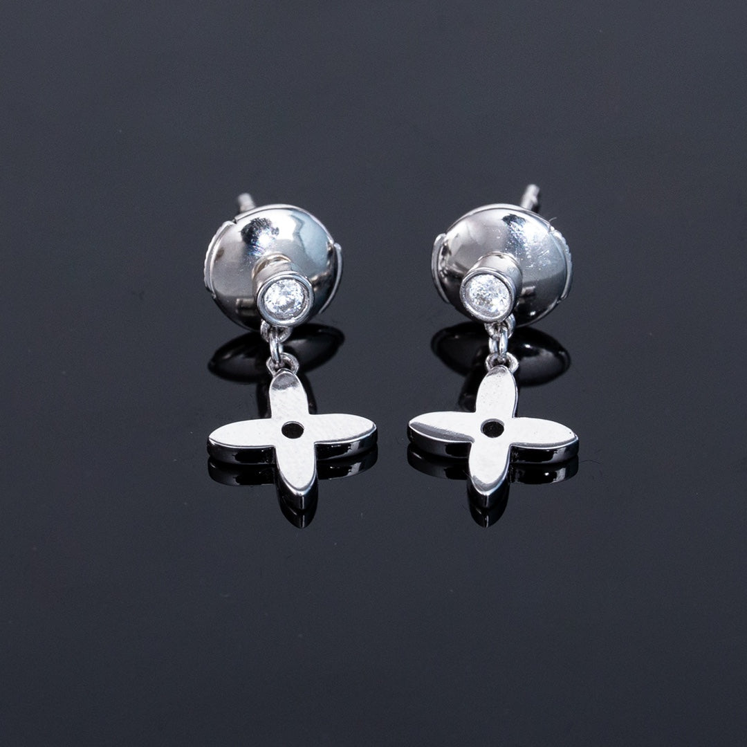 [Violet JW]VIDYLLE SILVER DIAMOND MINI DROP EARRINGS