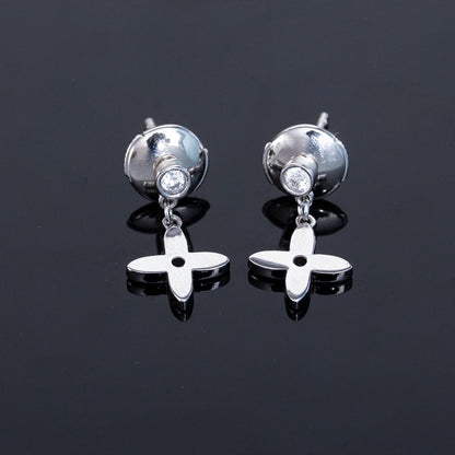 [Violet JW]VIDYLLE SILVER DIAMOND MINI DROP EARRINGS