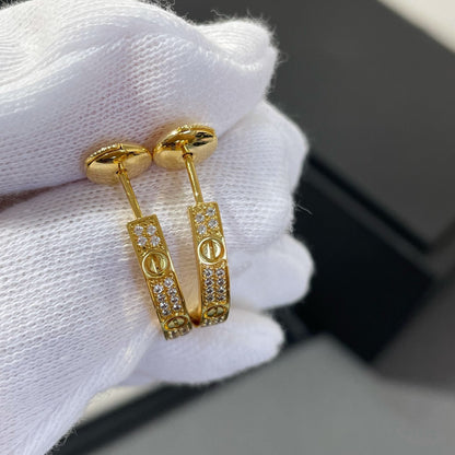 [Violet JW]LOVE DIAMOND GOLD HOOP EARRINGS