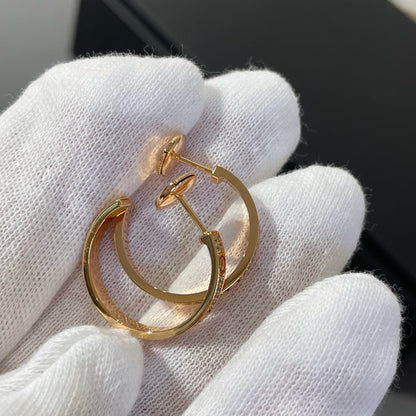 [Violet JW]LOVE DIAMOND PINK GOLD HOOP EARRINGS