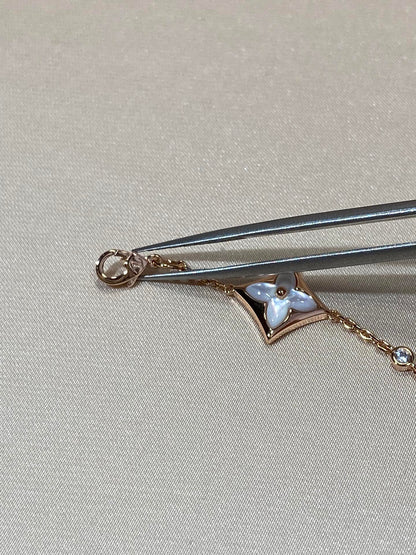 [Violet JW]STAR 4 MOTIF MOP DIAMOND PINK GOLD BRACELET