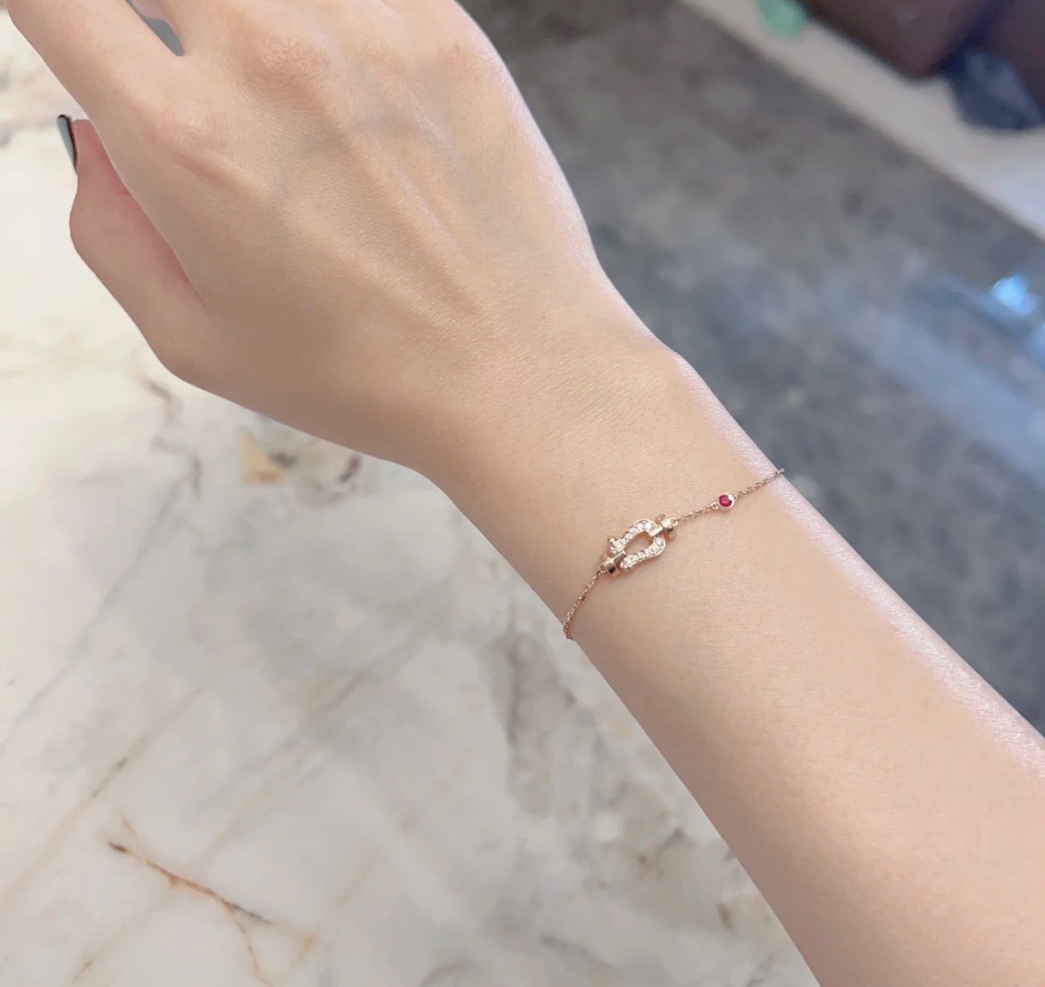 [Violet JW]FORCE 10 DIAMOND CHAIN LINK PINK GOLD BRACELET