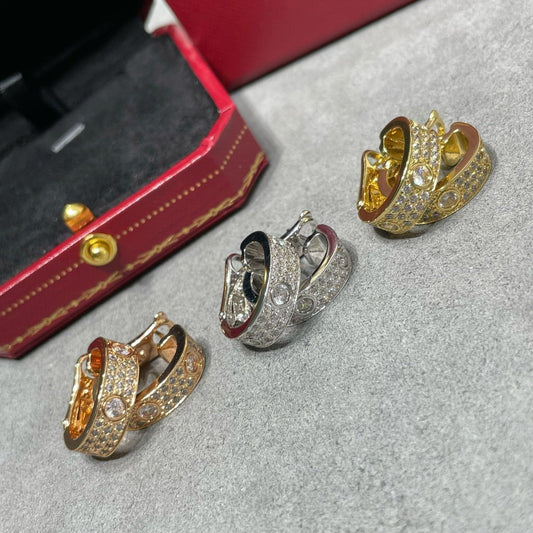[Violet JW]LOVE 5.5MM DIAMOND PAVED EARRINGS