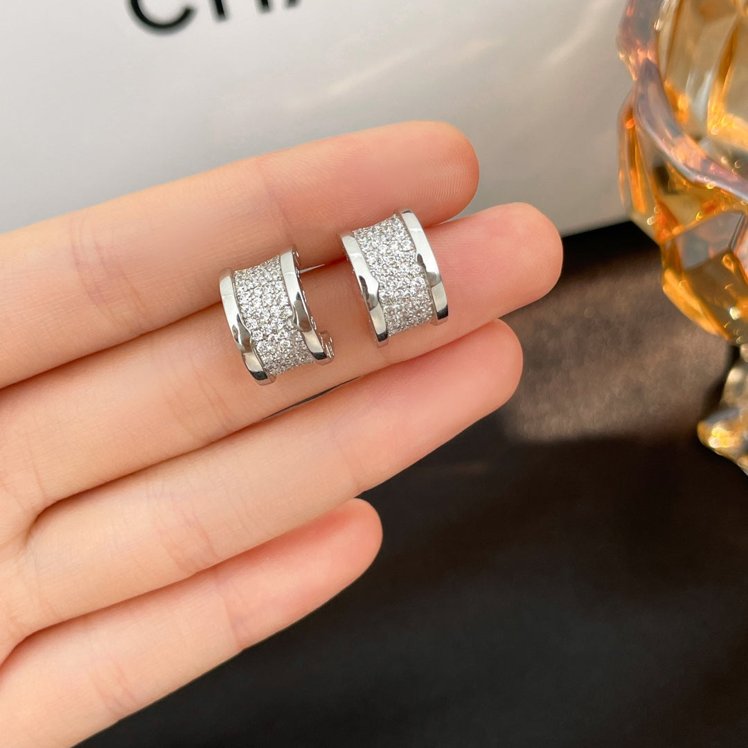 [Violet JW]ZERO 1 DIAMOND PAVED EARRINGS