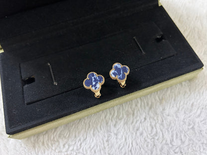 [Violet JW]CLOVER PIETERSITE MEDIUM STUD EARRINGS
