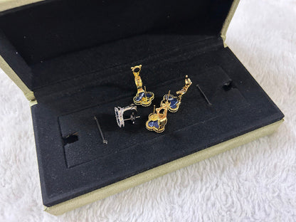 [Violet JW]CLOVER PIETERSITE MEDIUM STUD EARRINGS