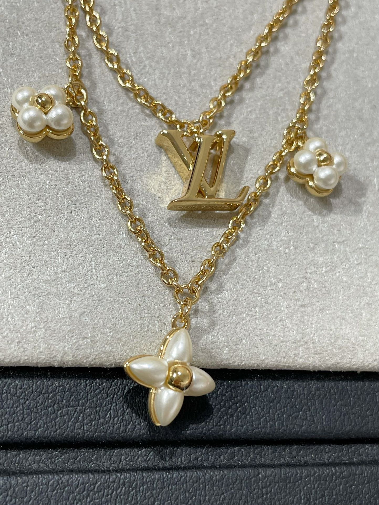 [Violet JW]FLOWERGRAM GOLD MOP DOUBLE ROW NECKLACE