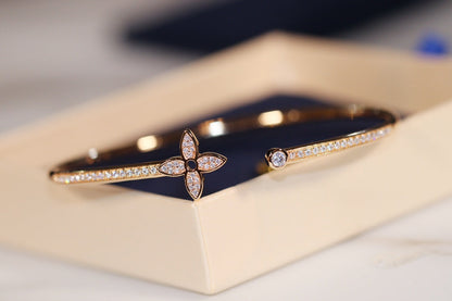 [Violet JW]IDYLLE GOLD OPEN BRACELET DIAMOND PAVED