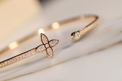[Violet JW]IDYLLE GOLD OPEN BRACELET DIAMOND PAVED
