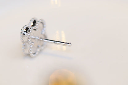 [Violet JW]CLOVER MINI TURQUOISE SILVER STUD EARRINGS