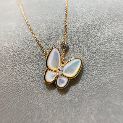 [Violet JW]BUTTERFLY MOP DIAMOND NECKLACE