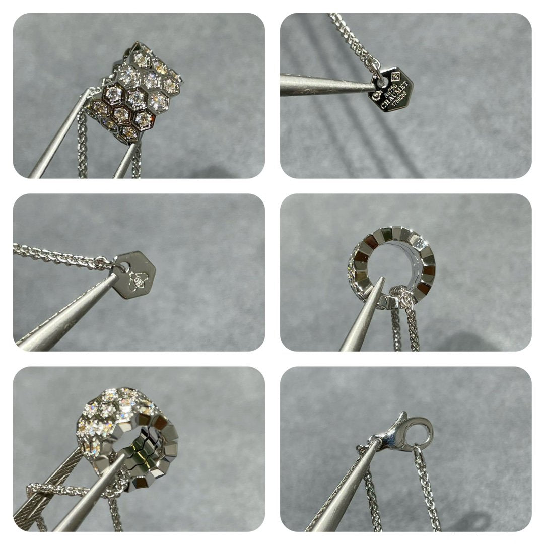 [Violet JW]BEE LOVE DIAMOND PAVED 3 ROW NECKLACE