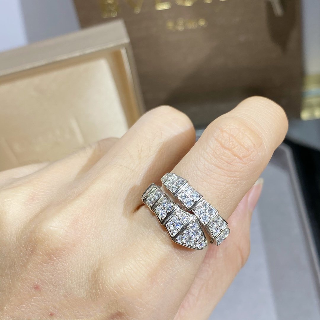 [Violet JW]SERPENTI RING SILVER DIAMOND PAVED
