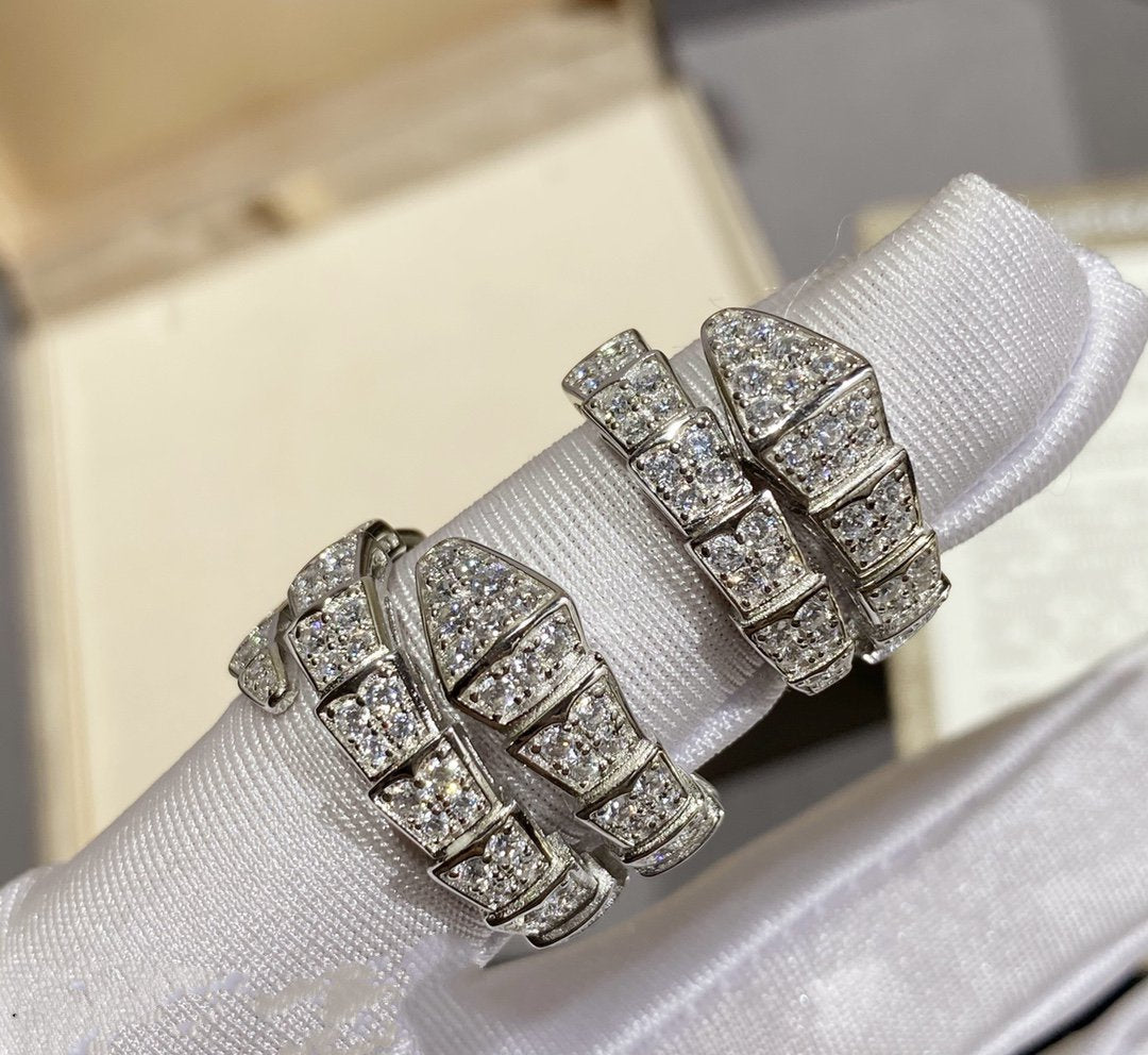 [Violet JW]SERPENTI RING SILVER DIAMOND PAVED
