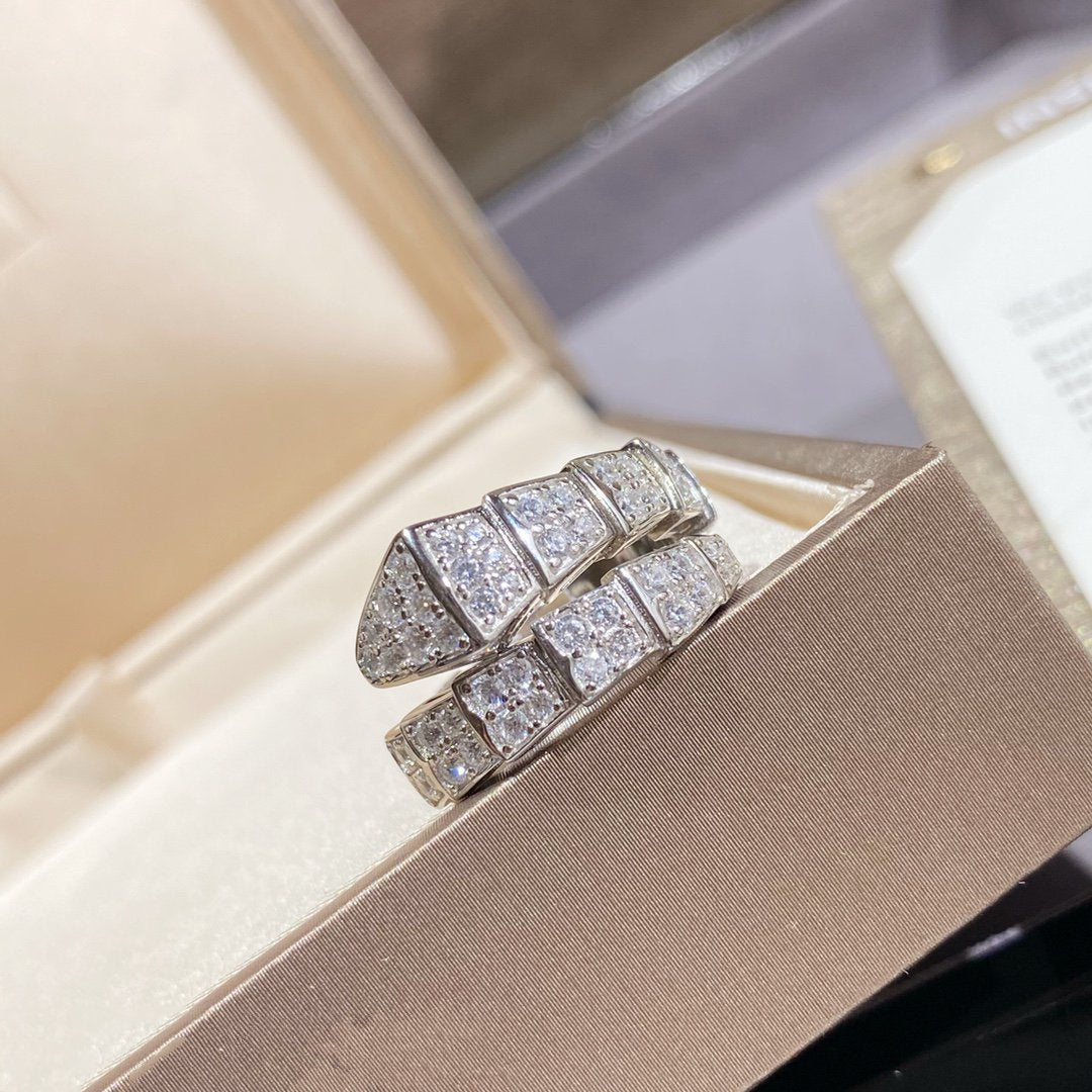 [Violet JW]SERPENTI RING SILVER DIAMOND PAVED