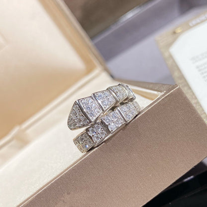 [Violet JW]SERPENTI RING SILVER DIAMOND PAVED