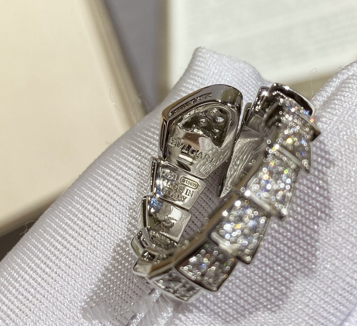 [Violet JW]SERPENTI LARGE RING SILVER DIAMOND PAVED