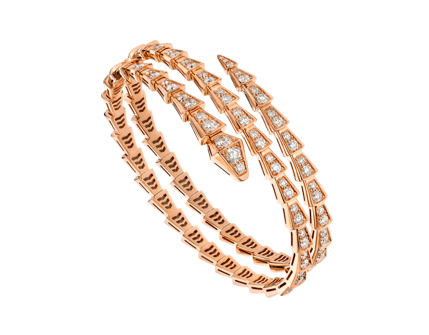 [Violet JW]SERPENTI BRACELET PINK GOLD DIAMOND DOUBLE ROW