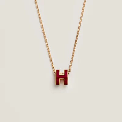 [Violet JW]HM CLIC RED ENAMEL GOLD NECKLACE