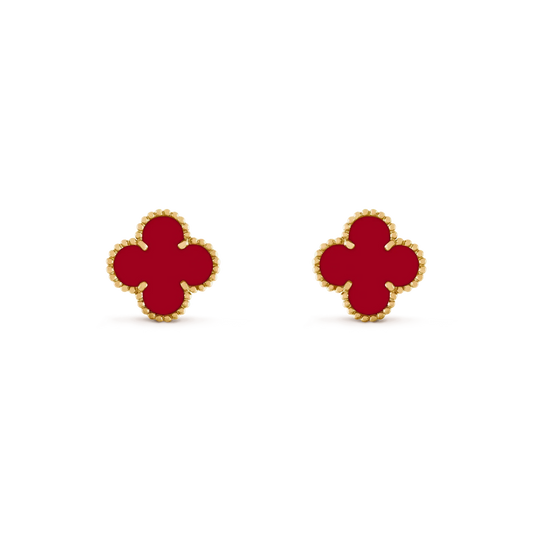 [Violet JW]CLOVER MEDIUM 1 MOTIFS CARNELIAN  EARRINGS