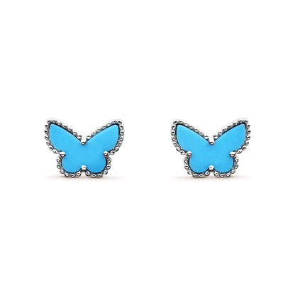 [Violet JW]BUTTERFLY TURQUOISE EARRINGS SILVER