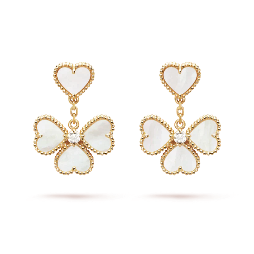 [Violet JW]CLOVER SWEET WHITE MOP EARRINGS