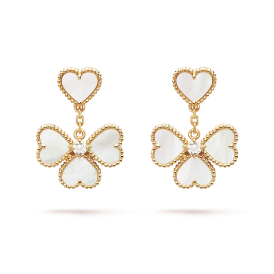 [Violet JW]CLOVER SWEET WHITE MOP EARRINGS