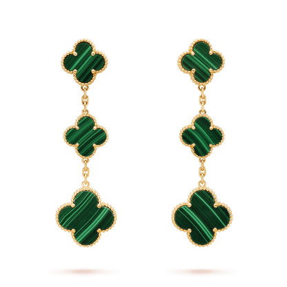 [Violet JW]CLOVER MALACHITE 3 MOTIFS GOLD