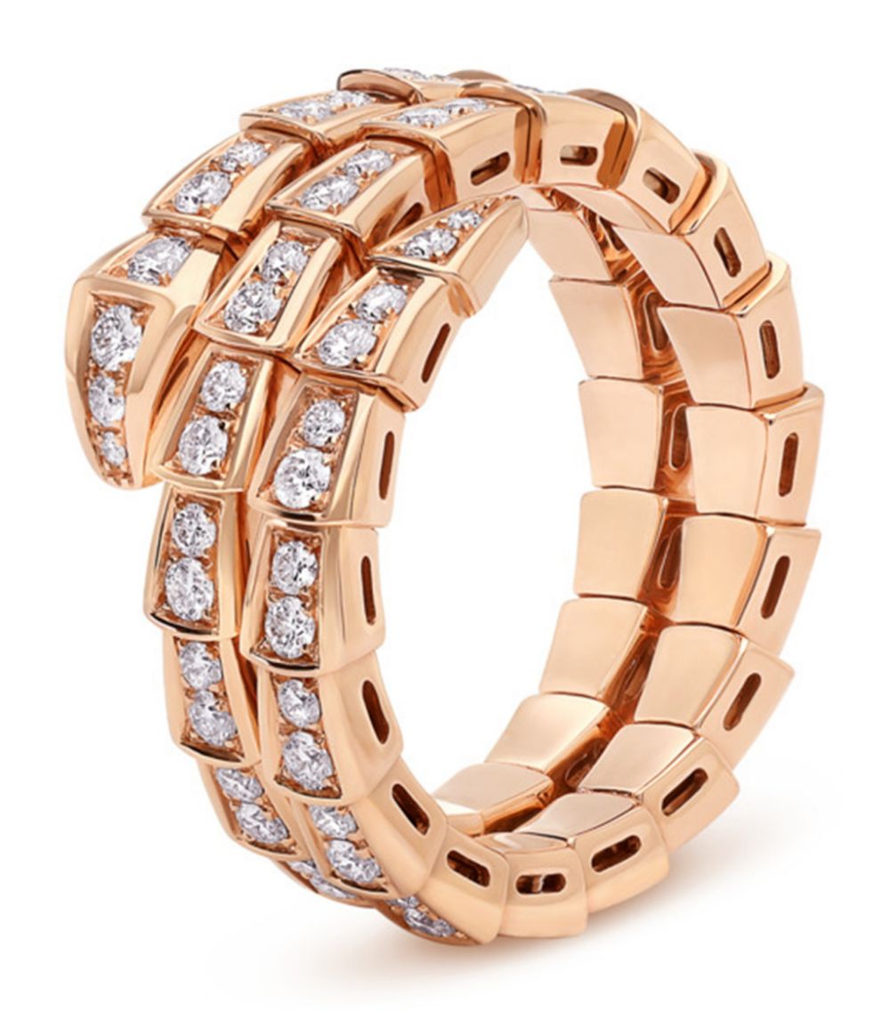 [Violet JW]SERPENTI RING PINK GOLD DIAMOND DOUBLE ROW
