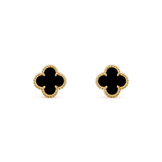 [Violet JW]CLOVER MINI 9.5MM BLACK MOP EARRINGS