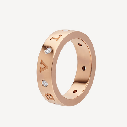 [Violet JW]ZERO 1 ESSENTIAL PINK GOLD BAND WITH DIAMONDS RING