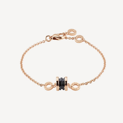 [Violet JW]ZERO 1 SOFT PINK GOLD AND BLACK CERAMIC BRACELET