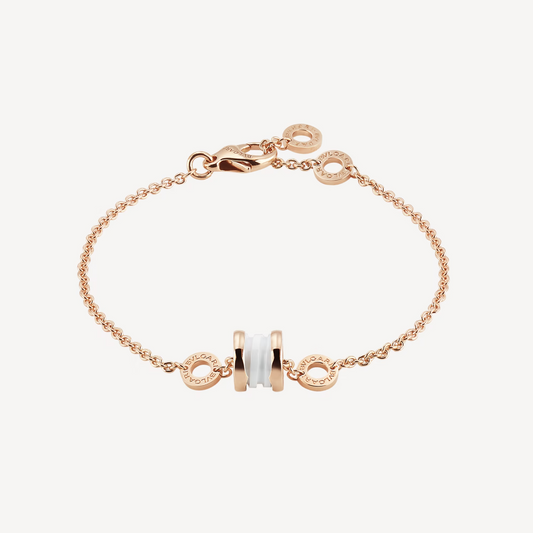 [Violet JW]ZERO 1 SOFT PINK GOLD AND WHITE CERAMIC BRACELET