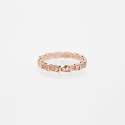 [Violet JW]SERPENTI RING PINK GOLD DIAMOND PAVED 3MM