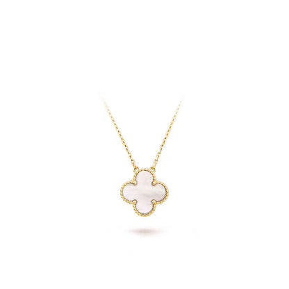 [Violet JW]CLOVER 15MM MEDIUM WHITE MOP NECKLACE