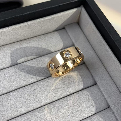 [Violet JW]LOVE RING 5.5MM 6 DIAMONDS PINK GOLD