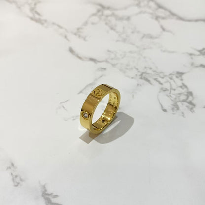 [Violet JW]LOVE RING 5.5MM 3 DIAMONDS GOLD