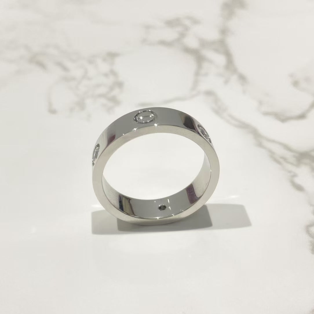 [Violet JW]LOVE RING 5.5MM 3 DIAMONDS SILVER