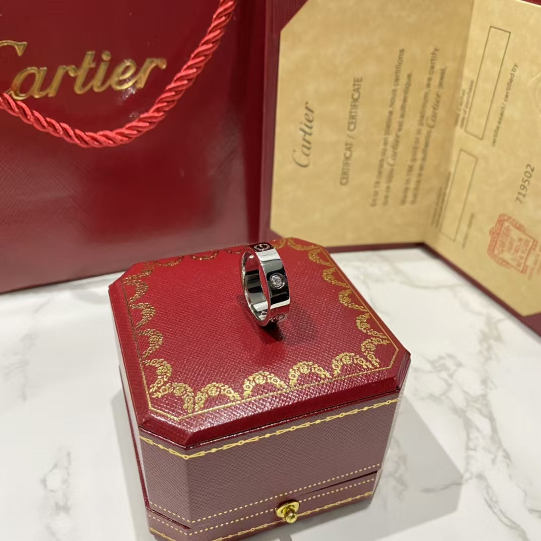 [Violet JW]LOVE RING 5.5MM 3 DIAMONDS SILVER