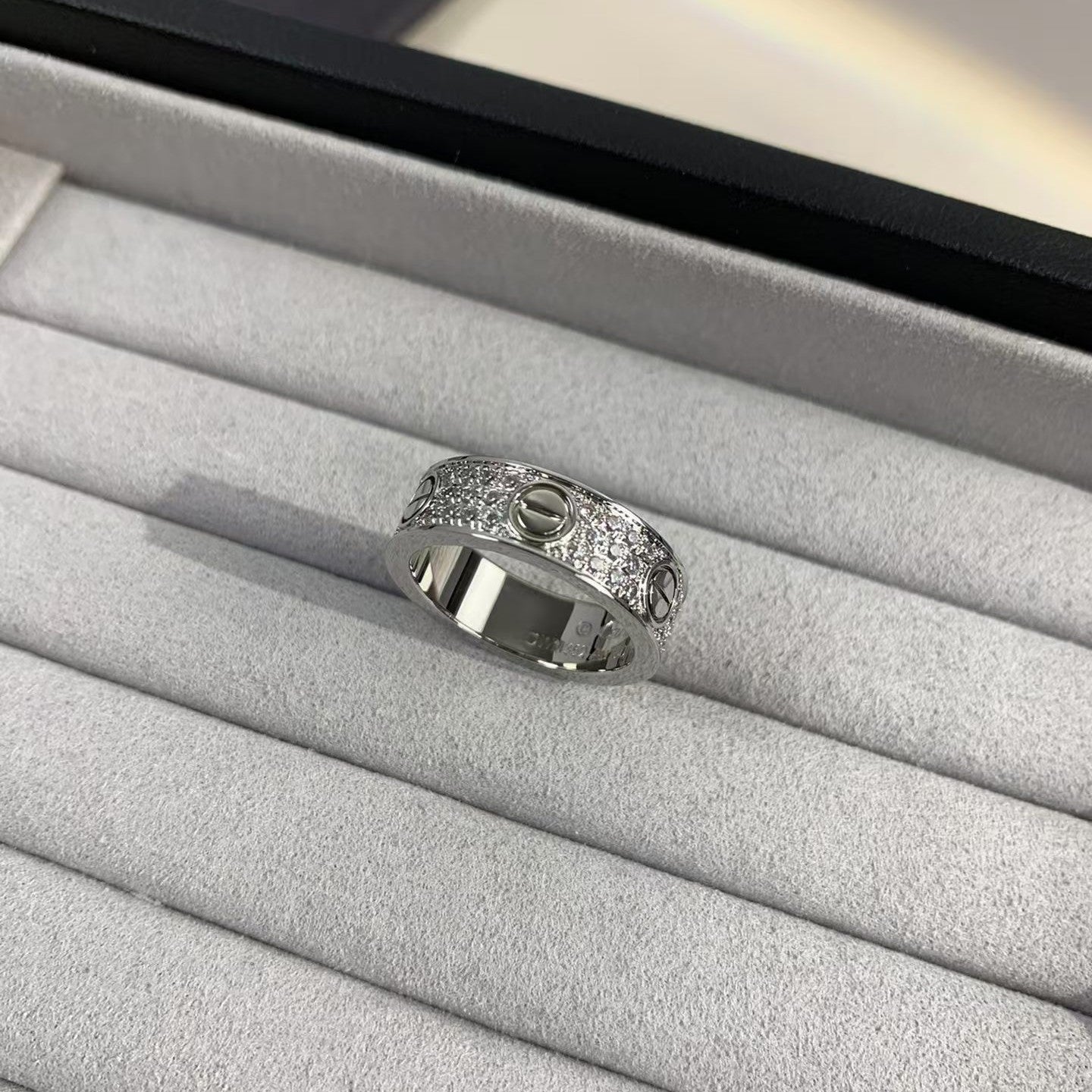 [Violet JW]LOVE RING 5.5MM DIAMONDS PAVED