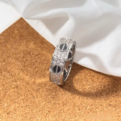 [Violet JW]LOVE RING 5.5MM DIAMONDS PAVED CERAMIC